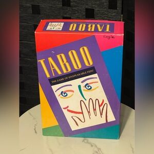 1989 TABOO A Milton Bradley Game preowned pink and green Read. Vintage